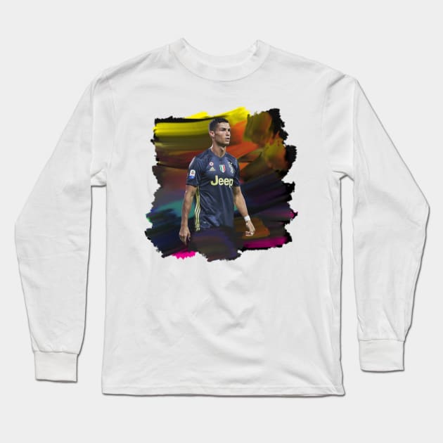 Watercolor Ronaldo Long Sleeve T-Shirt by lundiusop